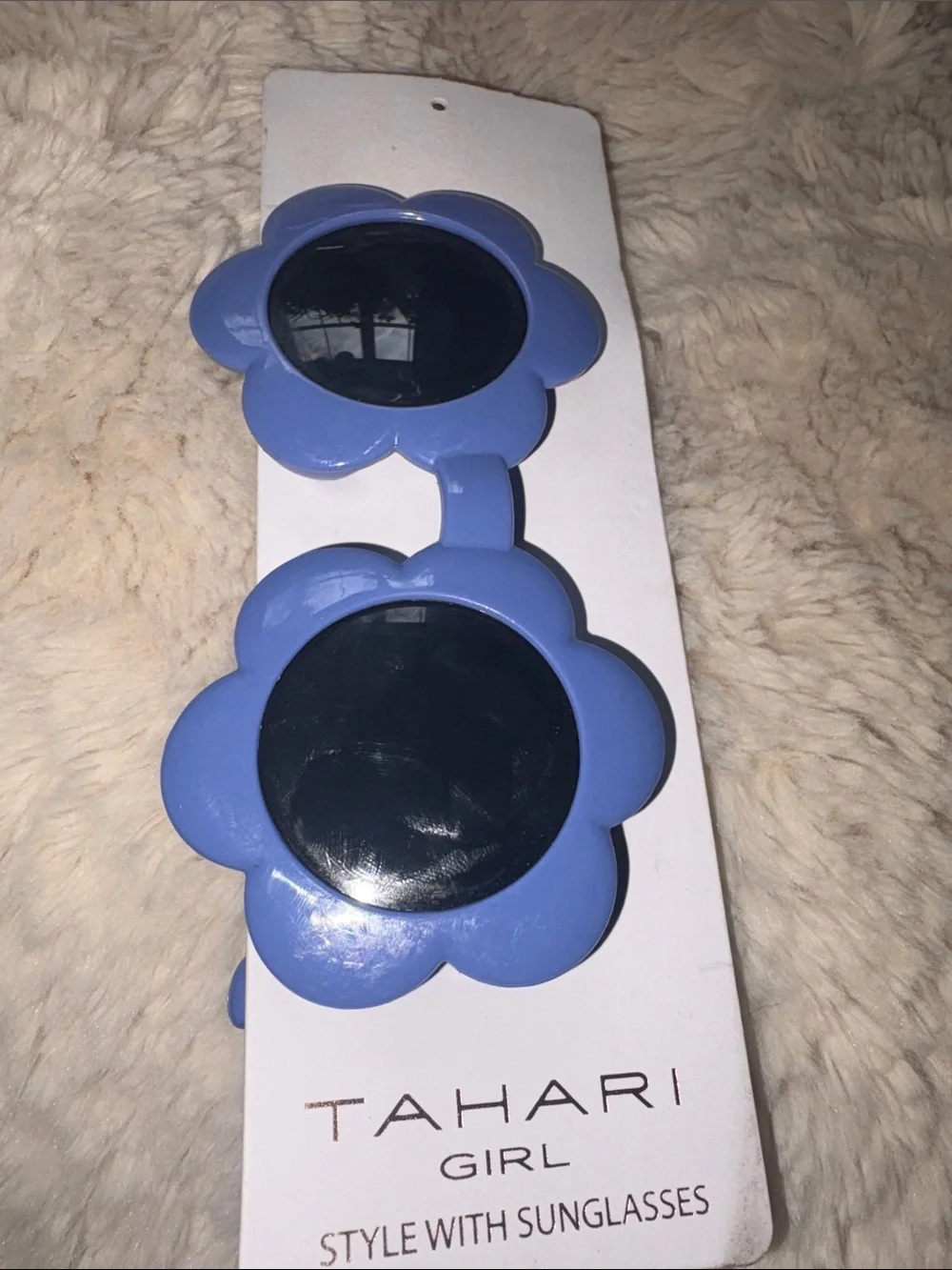 Coral and Blue Flower-Shaped Kids Sunglasses